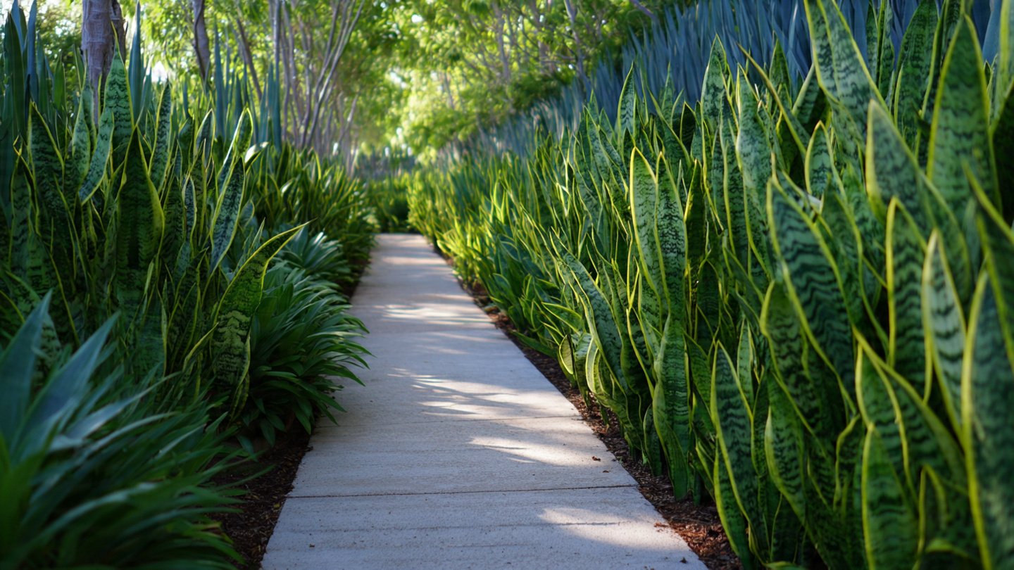 How to Create Stunning Pathway Borders with Rows of Snake Plants