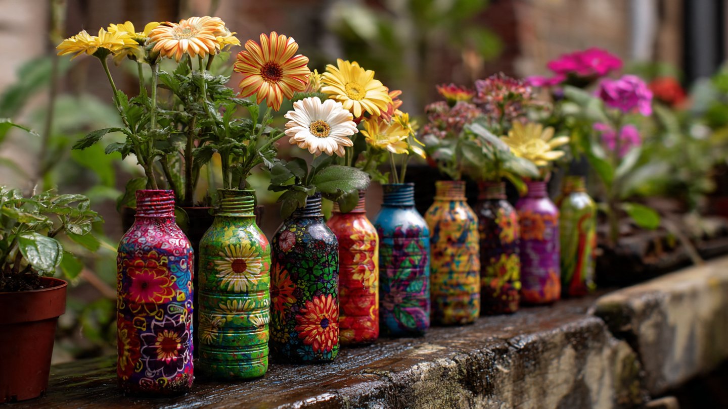 Recycle Plastic Bottles into Beautiful Flower Pots for Your Garden